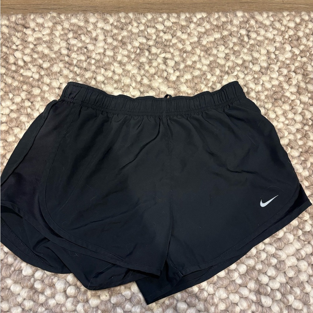Nike Women's Black Athletic Running Shorts with Swoosh